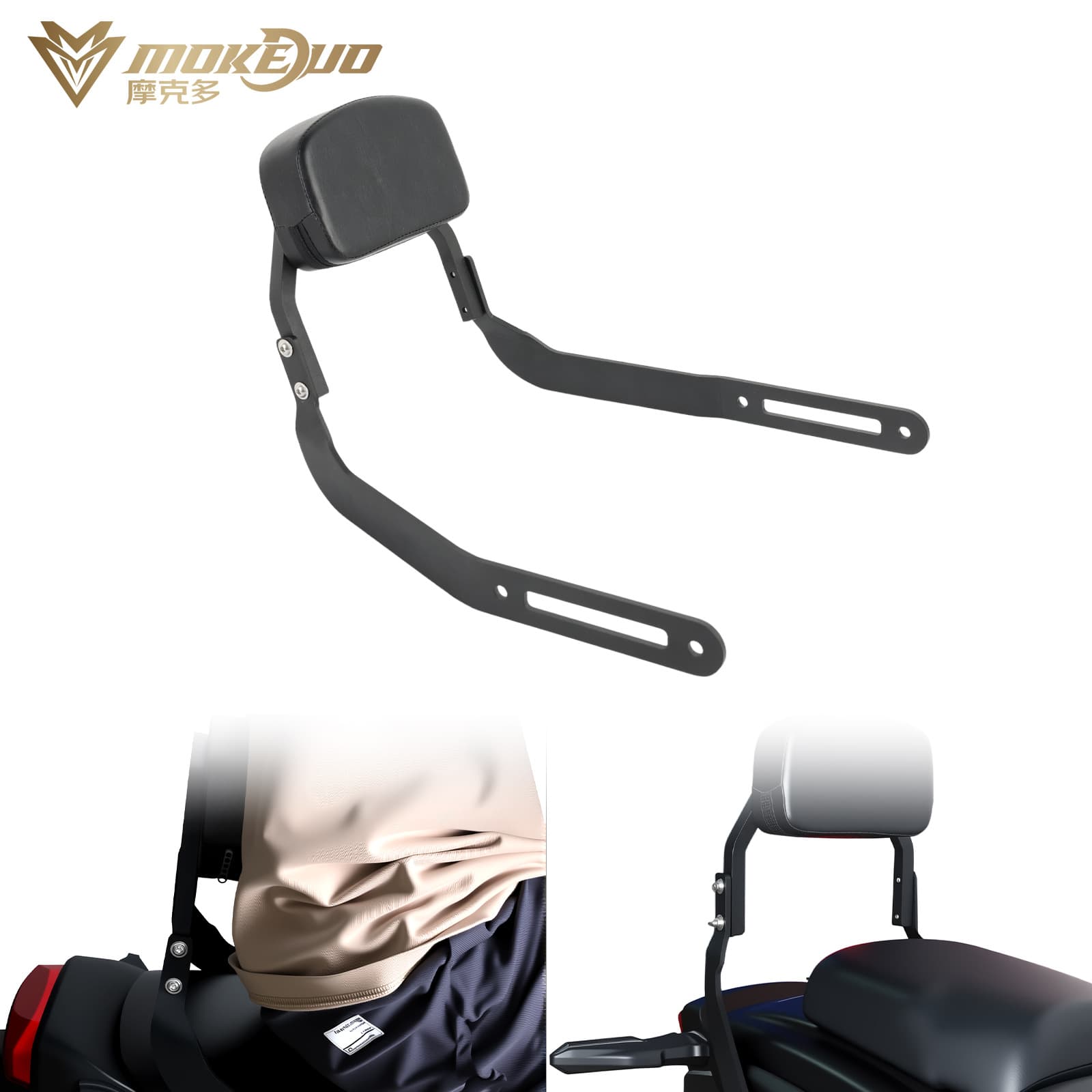 For Kawasaki Eliminator 500 - Modification Passenger Cushion, Retro Small Backrest