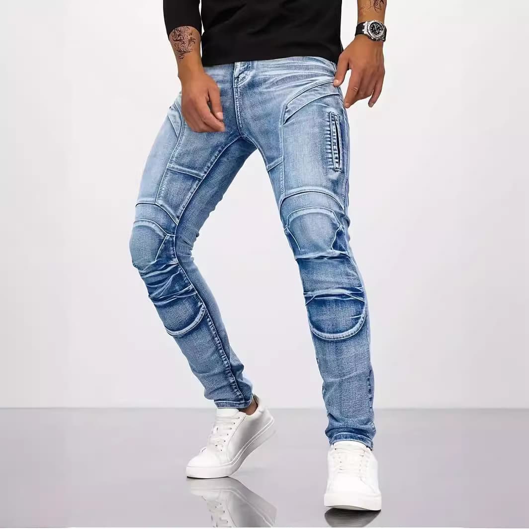 Selected Goods from Foreign Trade Motorcycle Jeans for Men Elastic Cycling Pants Kevlar Tear-Resistant Motorcycle Jeans