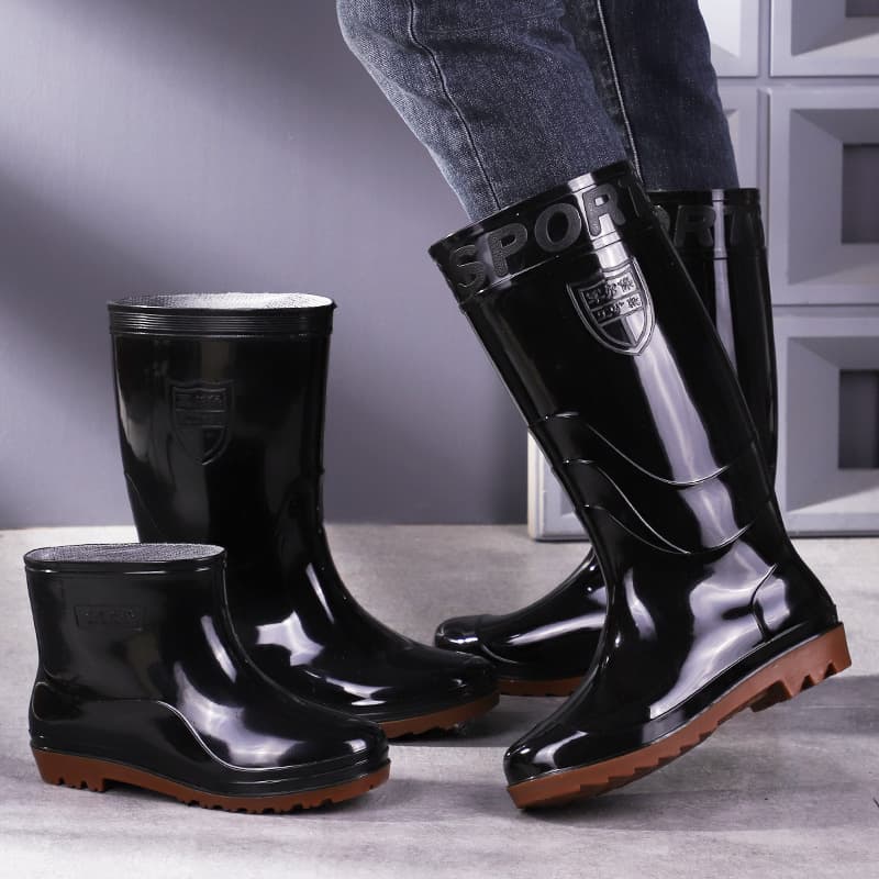Wholesale Rain Boots for Cross-Border Trade, High-Top, Mid-Top, and Low-Top Water Shoes for Men and Women, Rubber Sole Wear-Resistant, for Construction Site and Kitchen Use