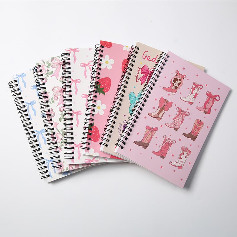A5 Coil Notebook Ins Style Cute Notebook for Students Thick Lined Notebook Flower Design Tulip Notebook