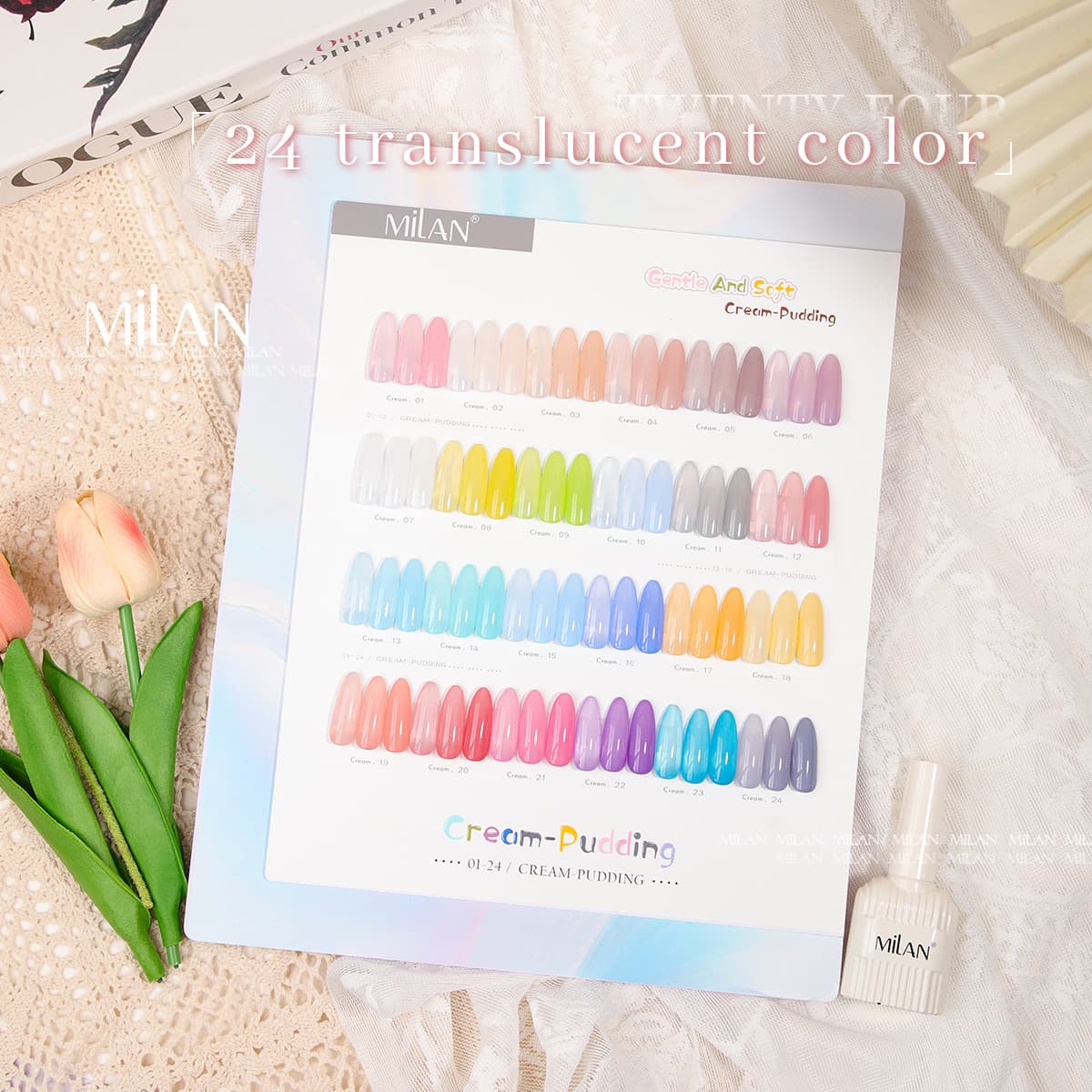 Milan's new 24-color small set of nail polish glue cream solid color glue popular white nail salon exclusive