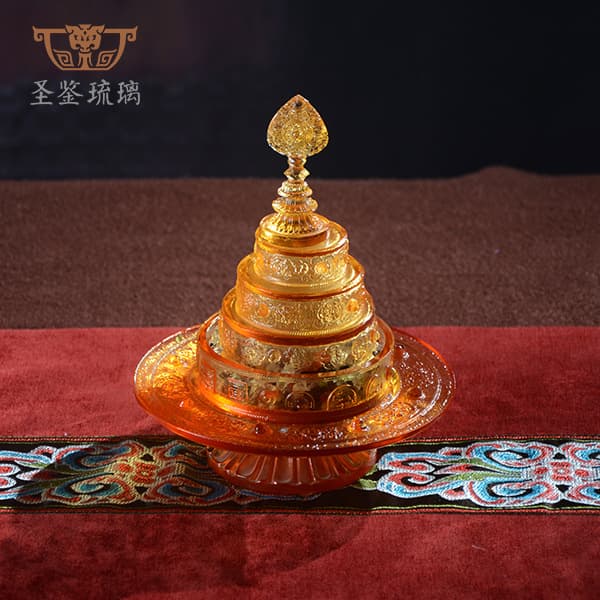 Mandala Plate Sacred Mirror Glass Offering Items Ornaments for Buddhist Temples, Ancestral Halls, and Home Decorations, Carved Esoteric Buddhist Ritual Implements