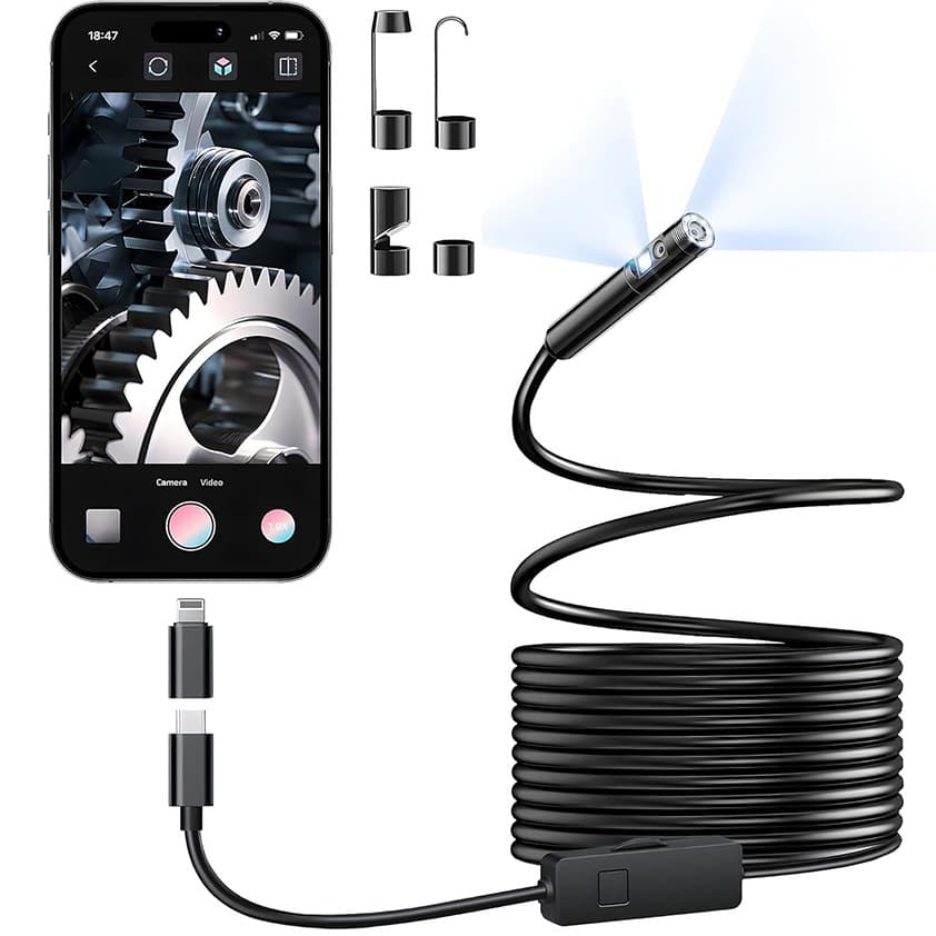 Mobile Phone Direct Connection Camera Inspection Tool | High-Definition Industrial Endoscope Portable Pipeline Endoscope Cross-Border