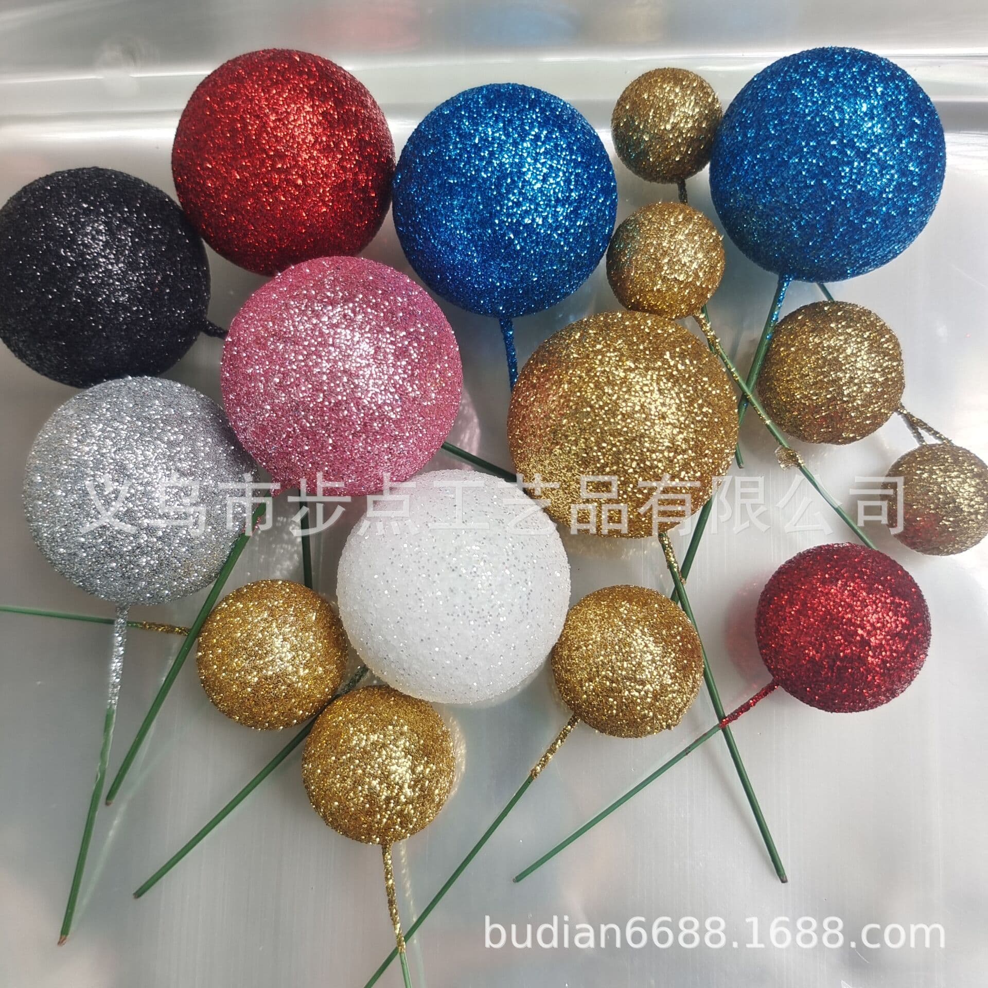 Cross-border Cake Faux Ball Birthday Cake Glitter Decoration Ball Insert for Birthday Party Baby Shower Baptism
