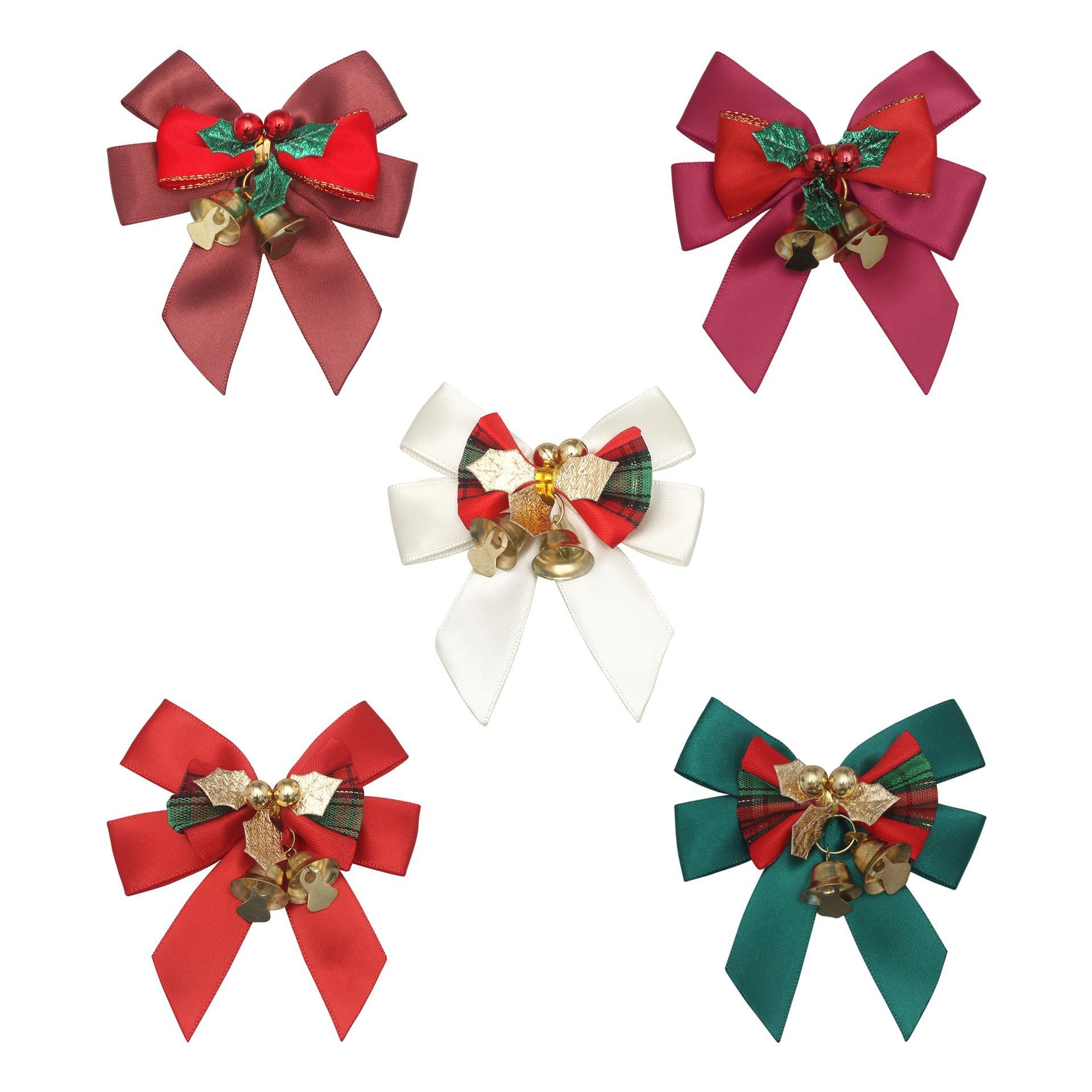 Christmas party decoration four-ear bow Christmas wreath hanging bell pendant gift Christmas bow