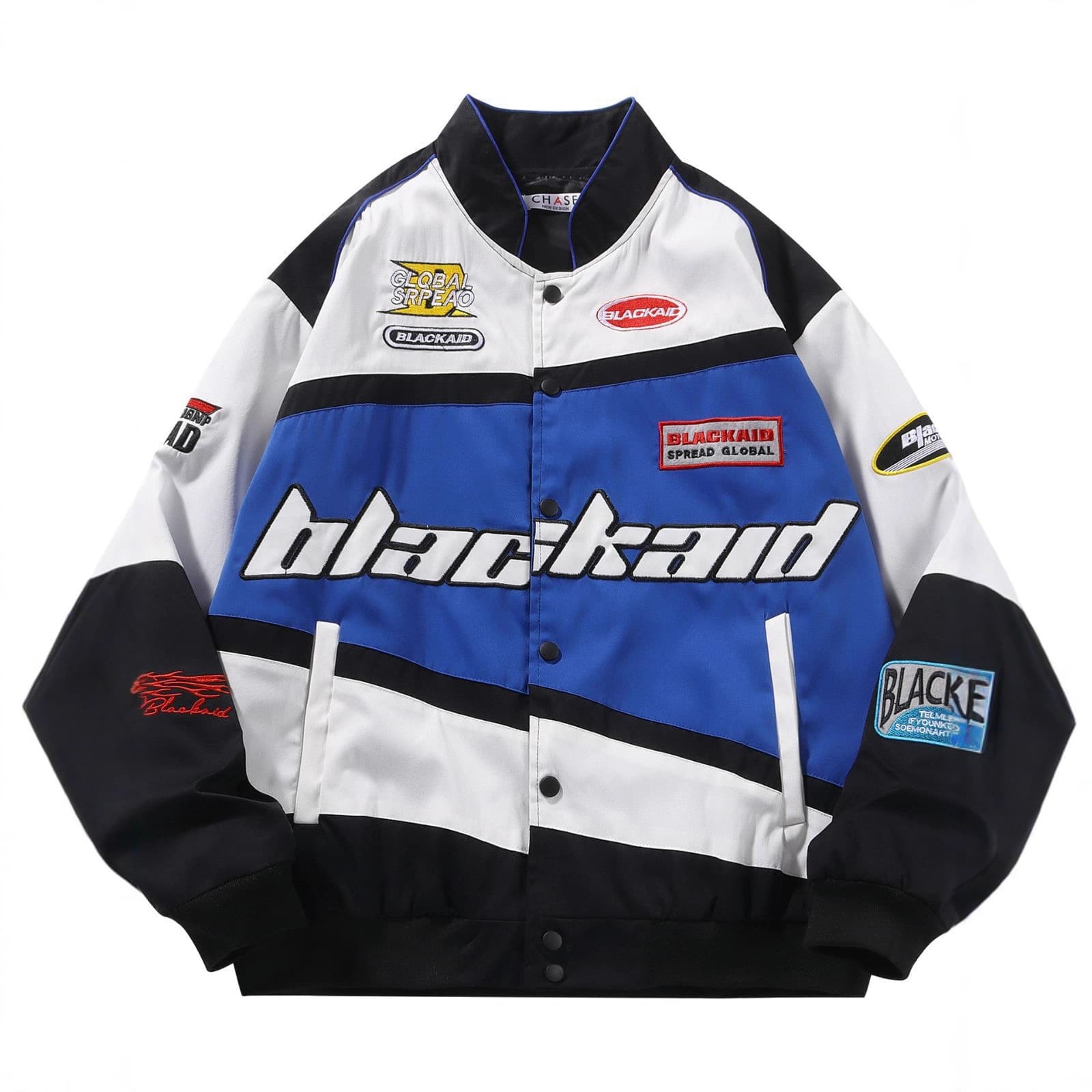 American-Style Full-Print Retro Racing Jacket for Men and Women, European and American Trendy Brand Street Motorcycle Jacket, Autumn and Winter Baseball Jacket