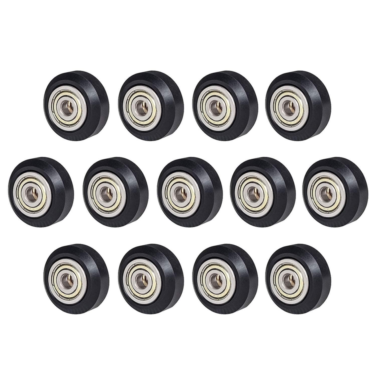 3D Printer Accessories Pulley D-Type Bearing POM Pulley Large Wheel (Black, 5mm Bore)