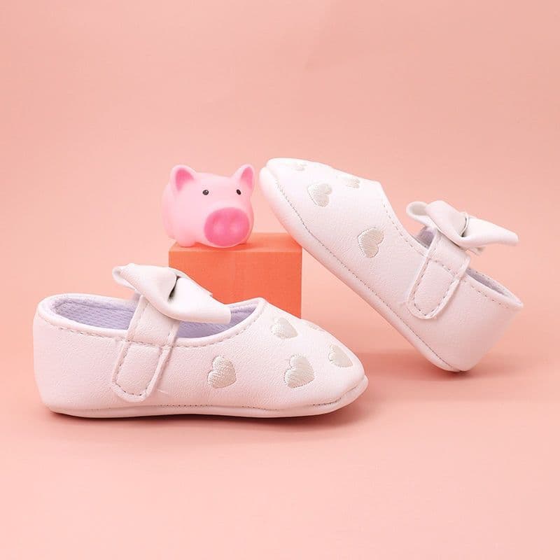 Spring/Autumn Infant Shoes for 0-1 Year Olds, Princess Shoes for 3-12 Month Baby Girls, Soft-Soled Breathable Walking Shoes for Children