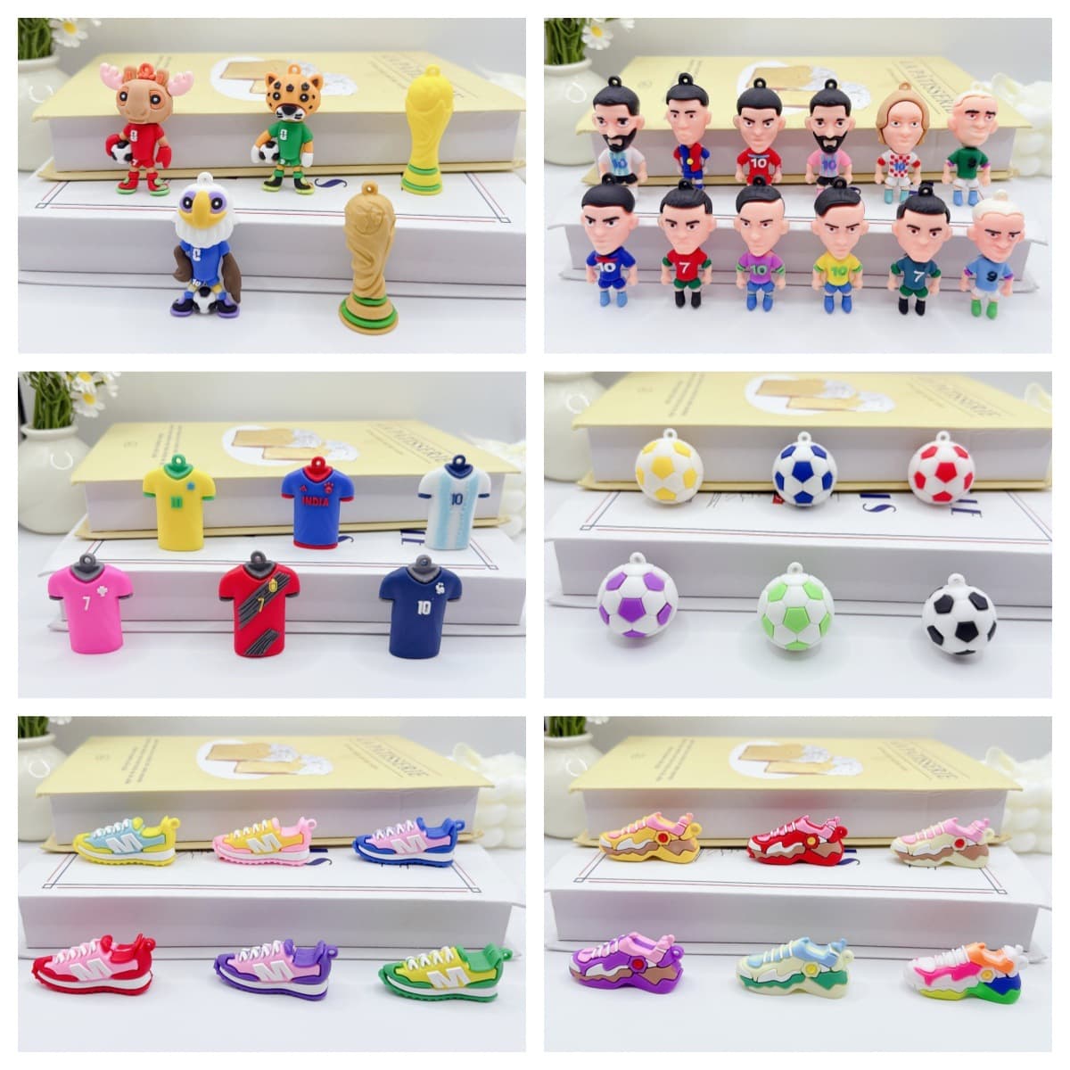 Simulation football keychain pendant cartoon World Cup star football jersey keychain souvenir gift pendant
