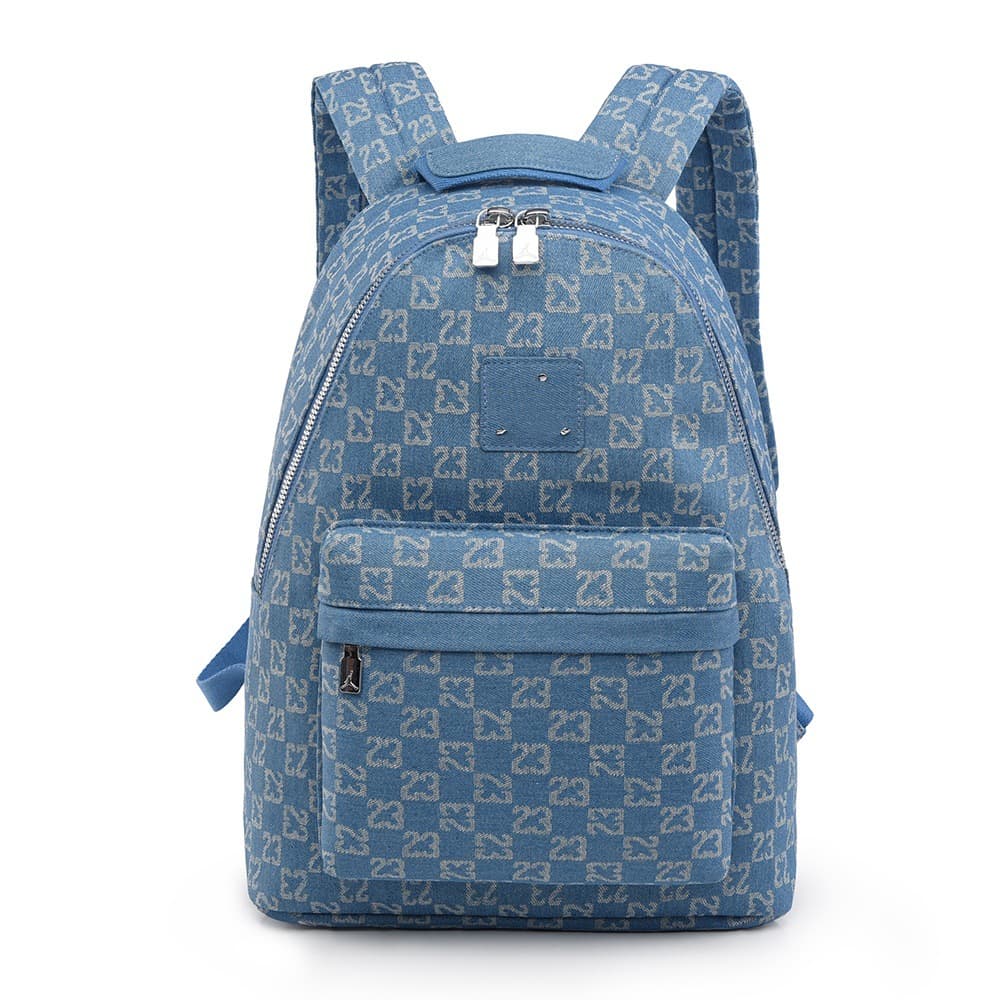 Fashionable checkerboard backpack, junior high school, college bag, travel shoulder crossbody bag, men's and women's sports backpack