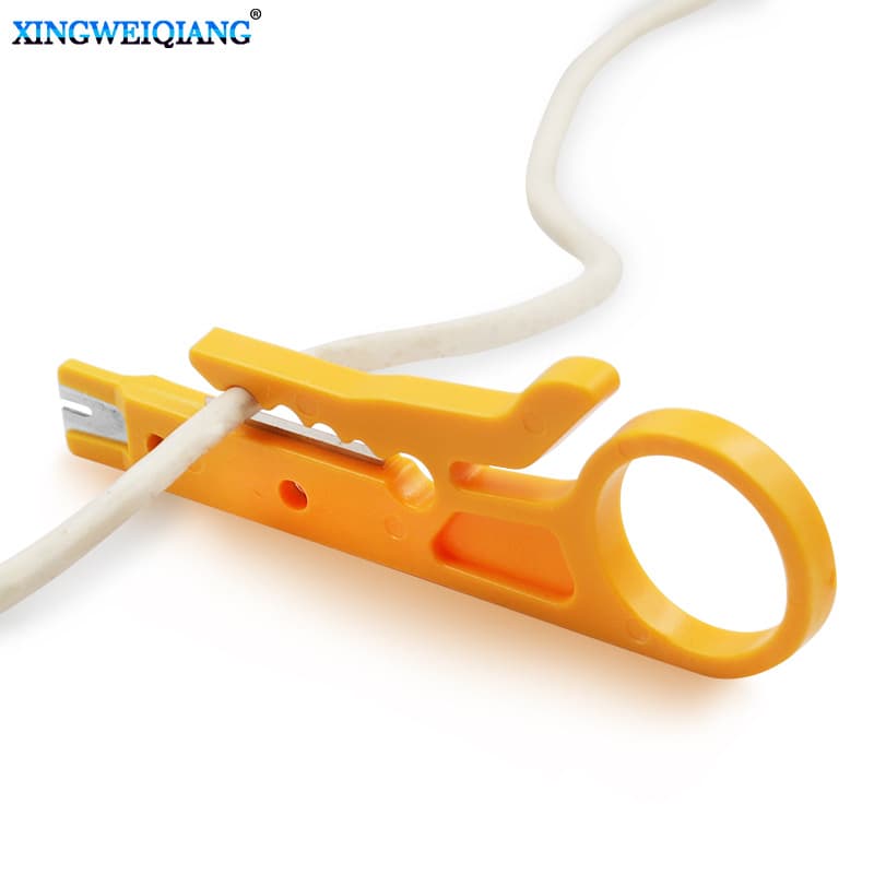 Wire Stripper Punch Down Tool, Simple Wire Stripping and Punching Knife, Wire and Network Cable Crimping Pliers, Yellow Punch Down Tool