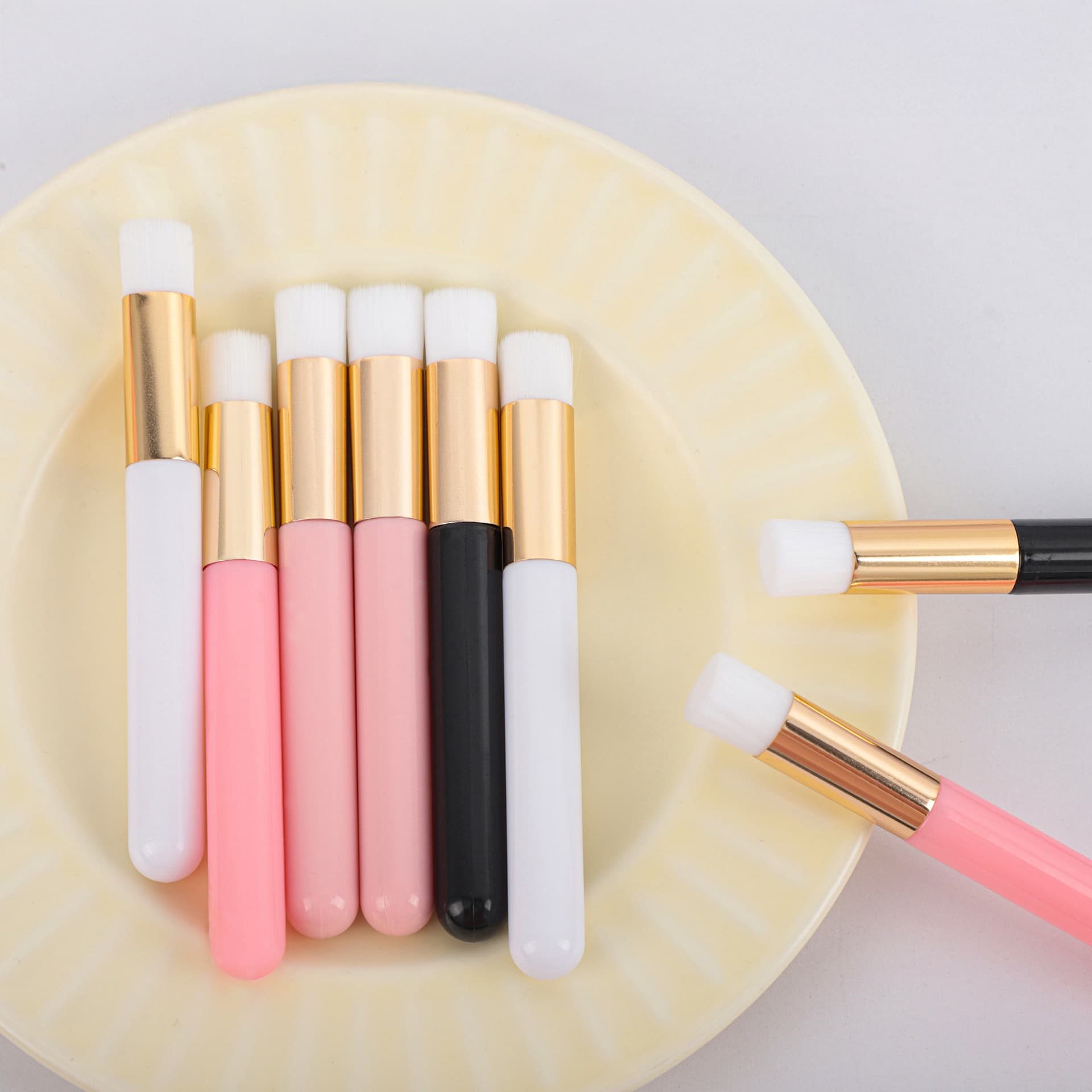 Mousse Cleaning Brush, Eyelash Brush, Eyelash Extension Brush, Nasal Brush, Nasal Side Blackhead Remover, Flat-Head Soft Bristle Makeup Brush, Beauty