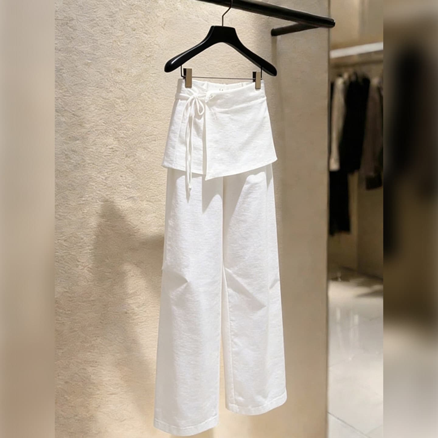 Jie Ya Clothing White Butt Curtain High Waist Casual Pants Women's Fashionable Casual Versatile Lazy Style High-End Style Western Pants