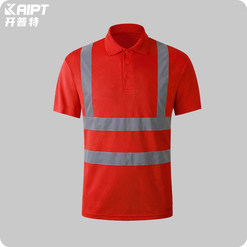 Cross-border Summer Quick-Dry Short-Sleeve Work Uniform Custom Reflective Strip Breathable T-Shirt Workshop Mechanic Safety Wear