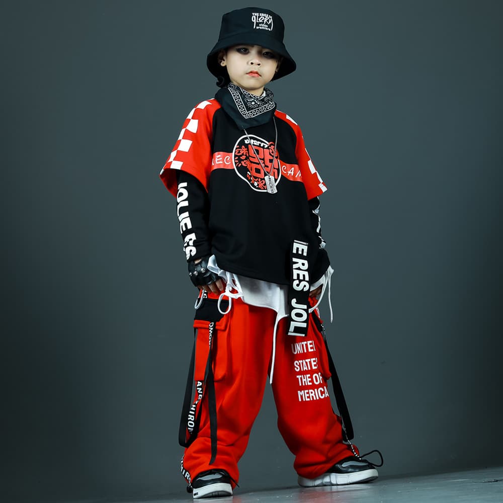 Korean Style Kids Street Dance Boys Hip Hop Children's Hip Hop Outfit Performance Wear