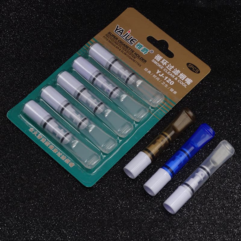 Yajue YJ-120 cigarette holder filter circulation type washable double filter thick and thin dual-purpose cigarette holder