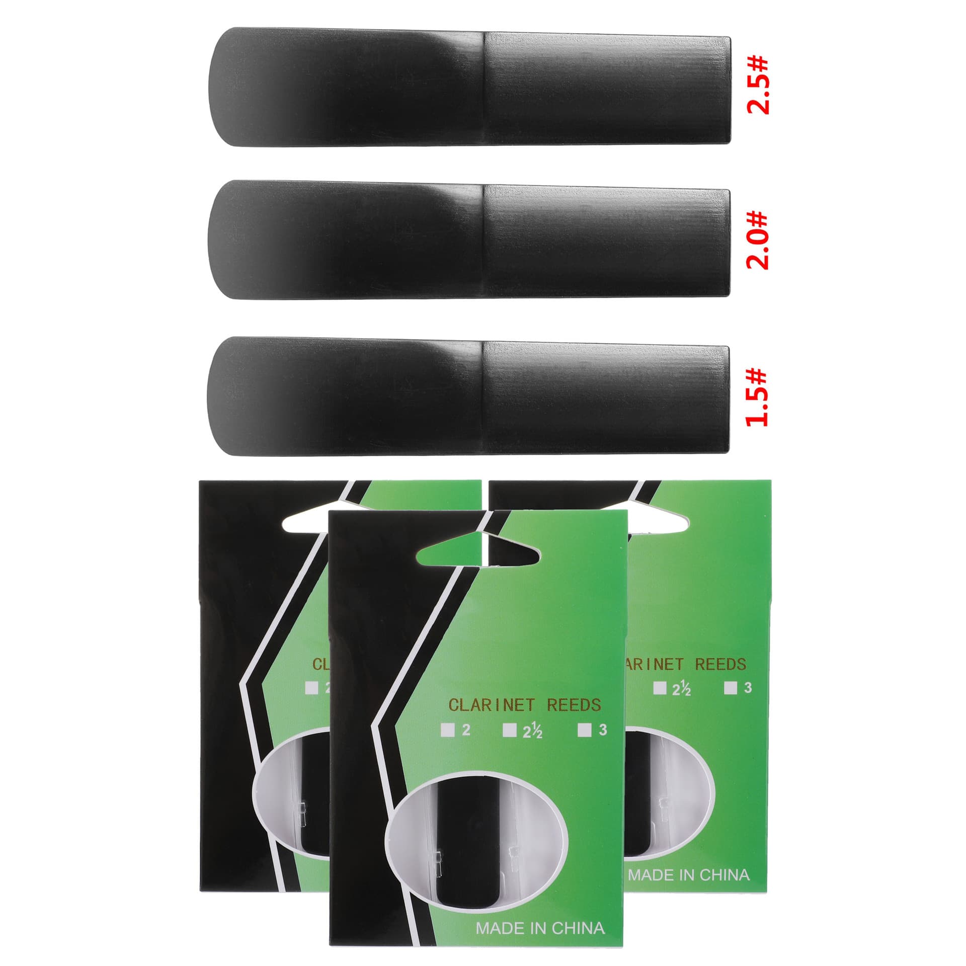 3 pieces of clarinet resin whistle piece black pipe nozzle whistle piece (hardness 1.5 2.0 2.5)