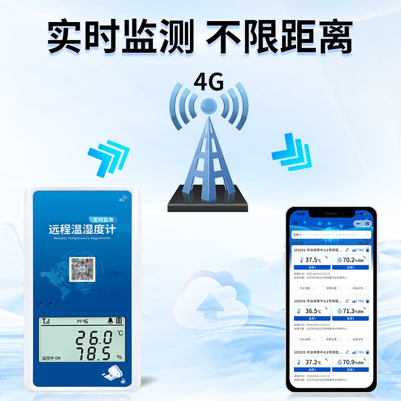 4G remote refrigerated truck temperature control recorder, Yiliang cold storage and cold chain pharmaceutical transport greenhouse with alarm thermometer and hygrometer
