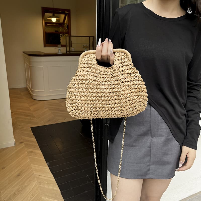 Women's shoulder woven handbag crossbody chain bag new woven backpack Korean style fashion trend shoulder bag for women