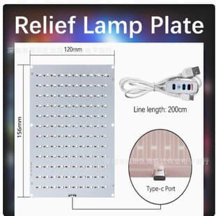 Compatible with Bambu Lab Embossed Backlight Panel LED Light Panel Embossed Kit Accessories 5V Light Panel USB Light Panel 3D