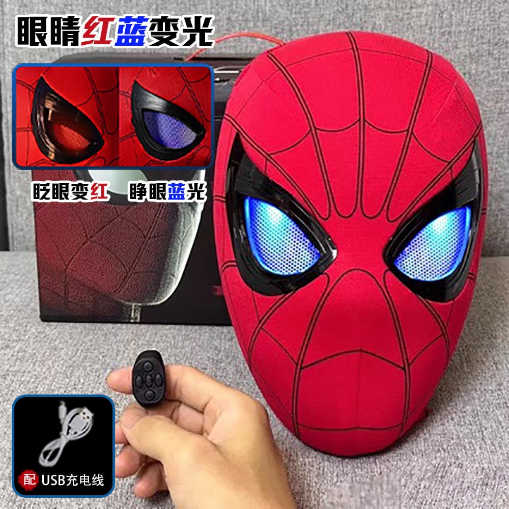 Cross-border Spider-Man Headgear Electric Blinking Touch-Light Mask Cos Helmet Face Cover Christmas Prop