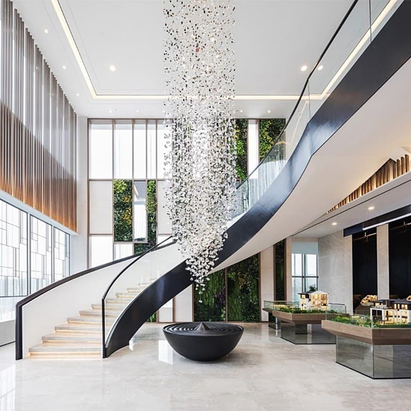Formulate sales department sand table stone chandelier hotel lobby banquet hall glazed entry lobby non-standard engineering lighting fixtures