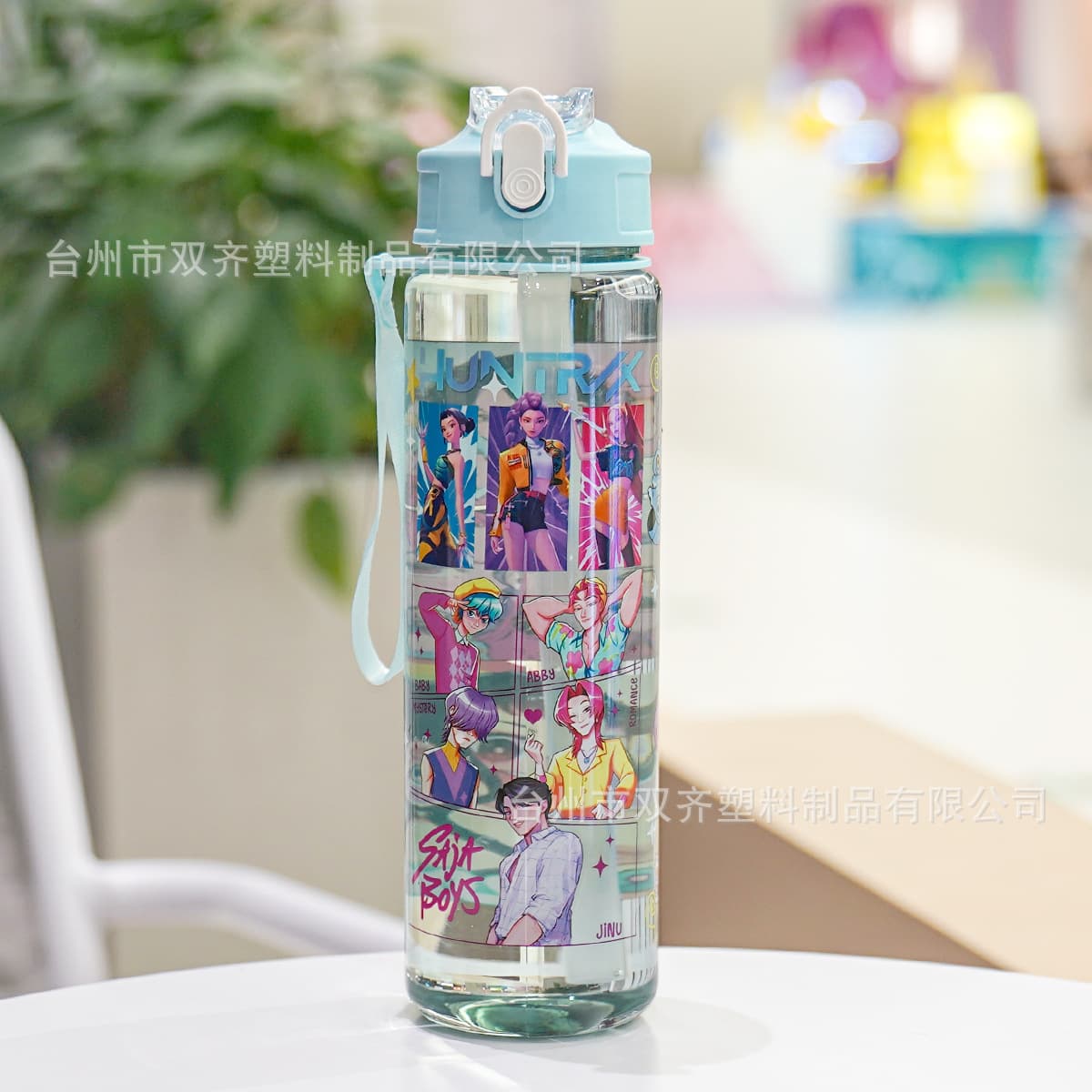 New K-POP Hunter Witch Girl Group Plastic Water Cup Portable Kids Outdoor Straw Cup Cross-border Children's Straw Water Bottle