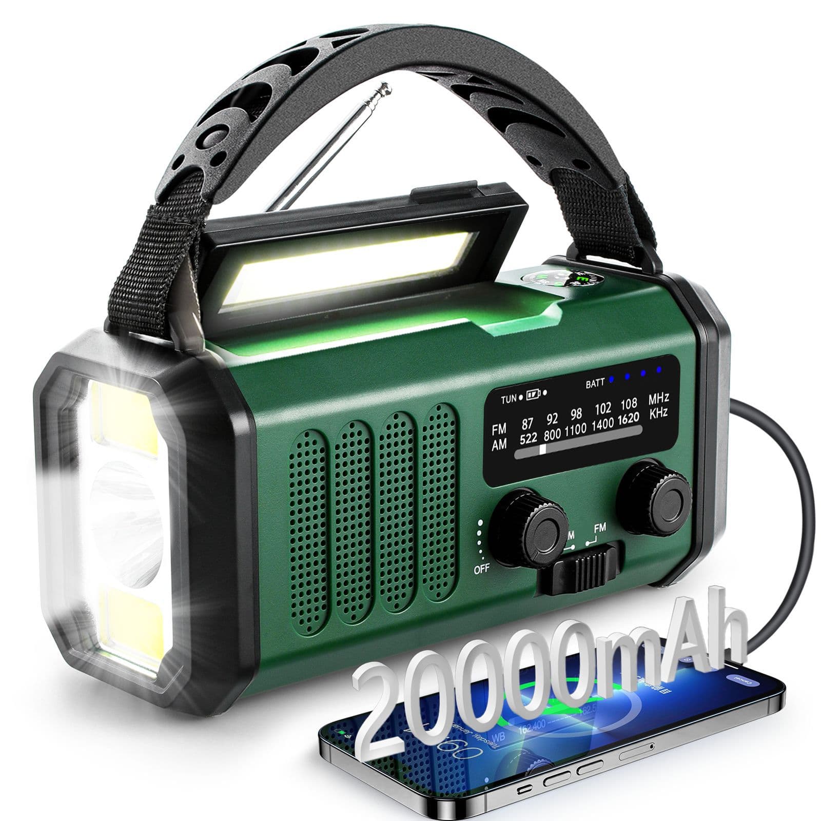 Upgraded Bestseller New Radio 20000mAh Solar Hand-Crank Generator Multi-Function Emergency Disaster Radio
