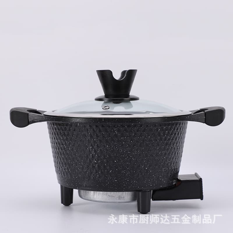 High-end household style binaural no-smoke non-stick small hot pot Korean mini medical stone student dormitory electric hot pot