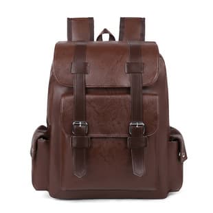 Large-capacity soft PU crossbody backpack, casual business laptop backpack for college students, travel and business trips