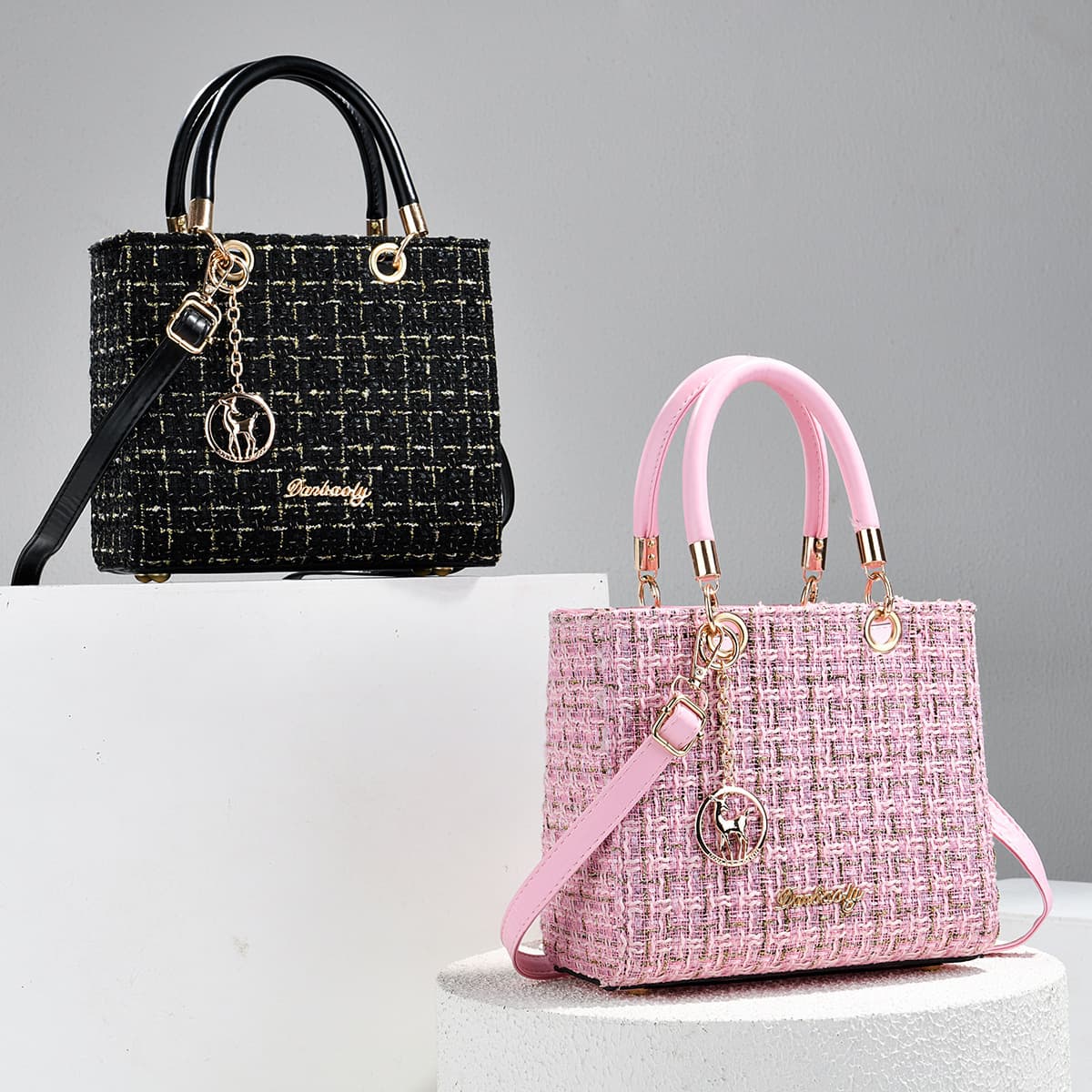 2026 New Style Chanel-style Tweed Lady Dior Bag Women's Luxury Elegant Handbag Versatile Shoulder Crossbody Bag
