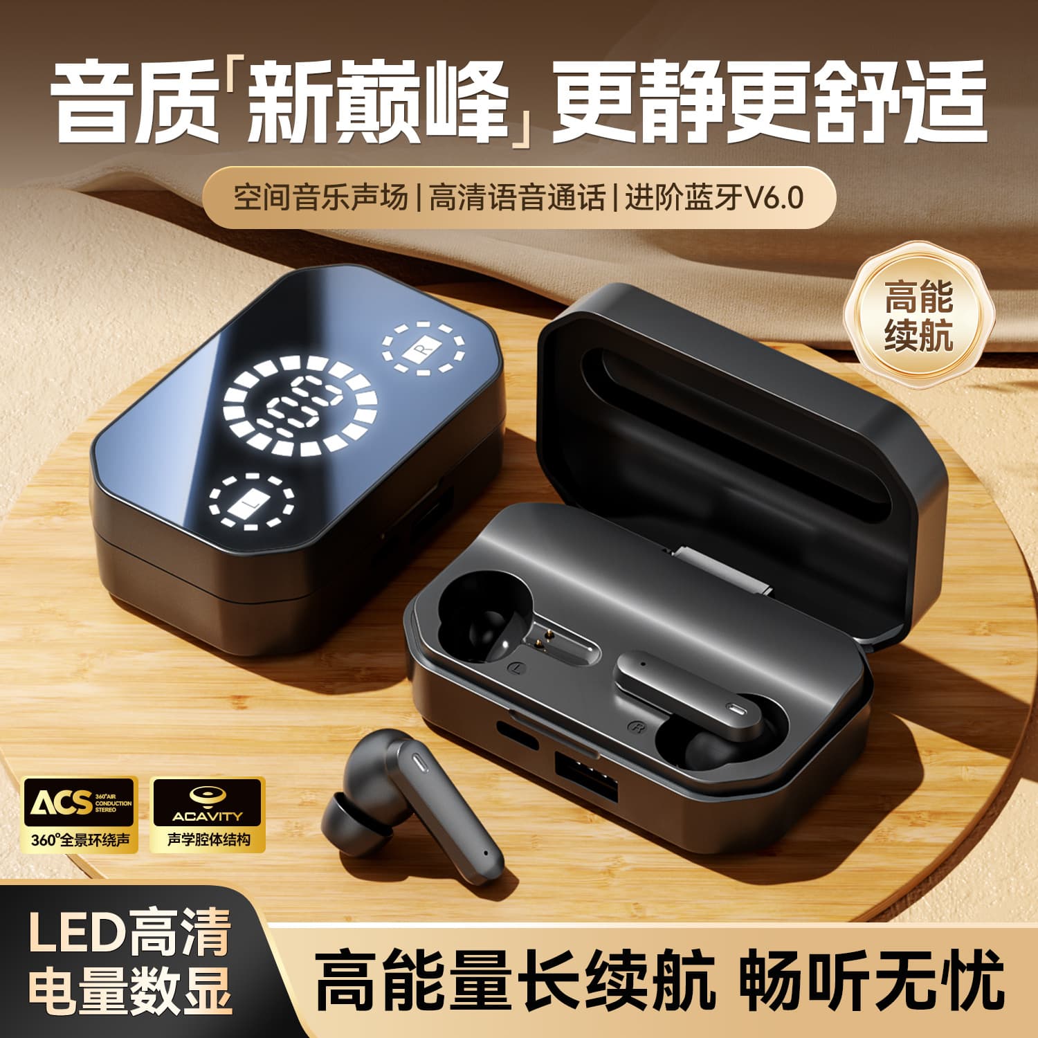 E-commerce hot model M154 new product TWS large screen digital display high quality low latency private model wireless Bluetooth headset wholesale