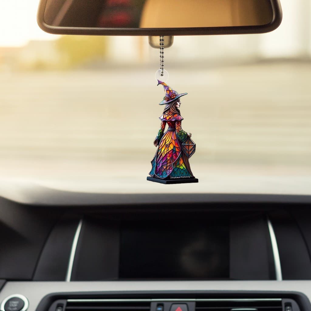 Cross-border New Horror Acrylic Rearview Mirror Flat Car Ornament Halloween Christmas Tree Ornament Home Decoration