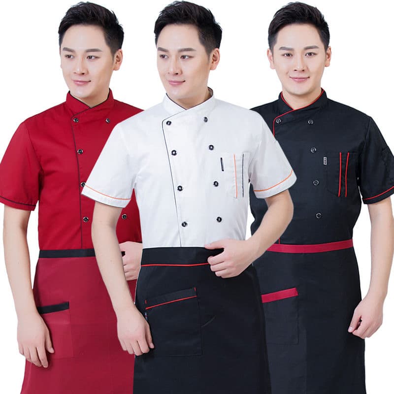 Hotel Chef Uniform Men Long Sleeve Durable Kitchen Chef Coat Short Sleeve Breathable Pastry Baker Women Set