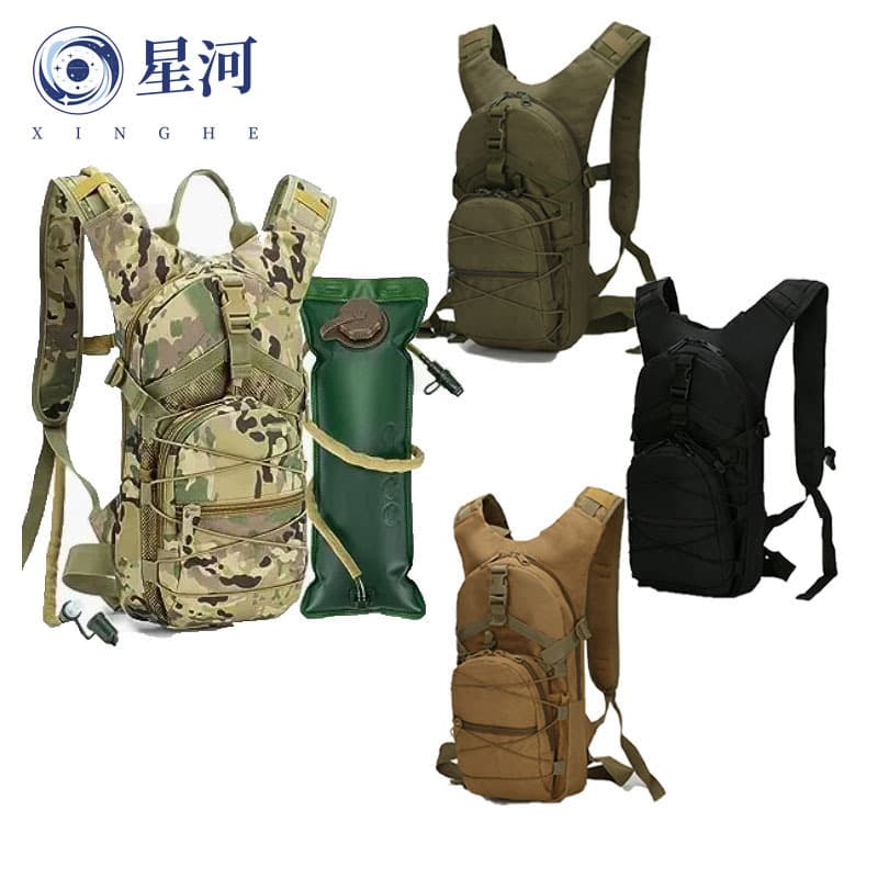 Tactical water bag backpack, outdoor Oxford cloth cycling backpack, hiking sports hydration portable tactical storage bag