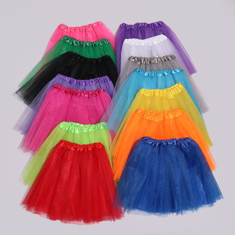 Manufacturer's Hot-Selling Children's Dance Performance Tutu Skirt with Three Layers of Mesh and One Layer of Satin Lining