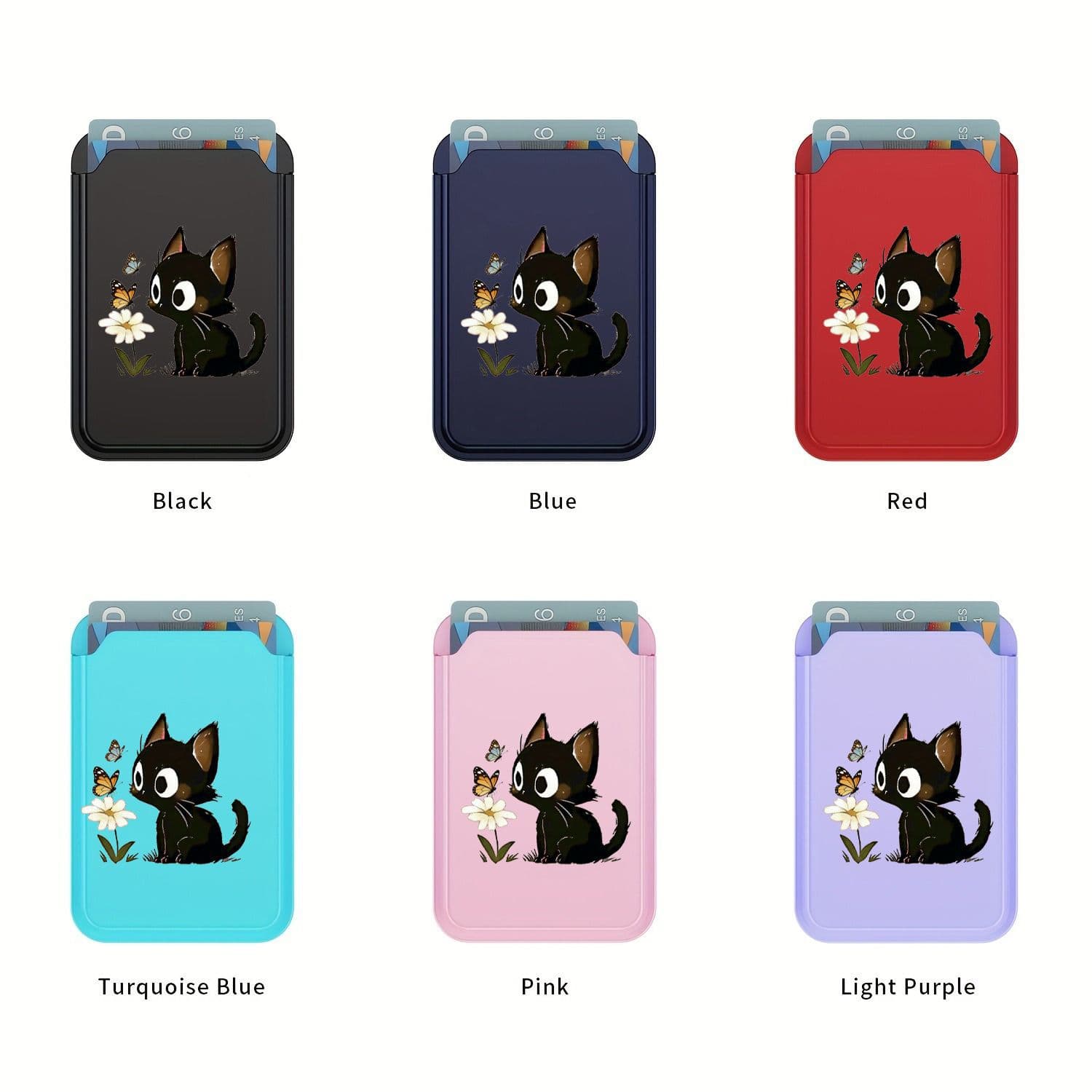 Simple Card Holder Skin-Feel Dual-Card PC Scratch-Resistant Adjustable Phone Case Accessory Magnetic Compatible with Apple Samsung