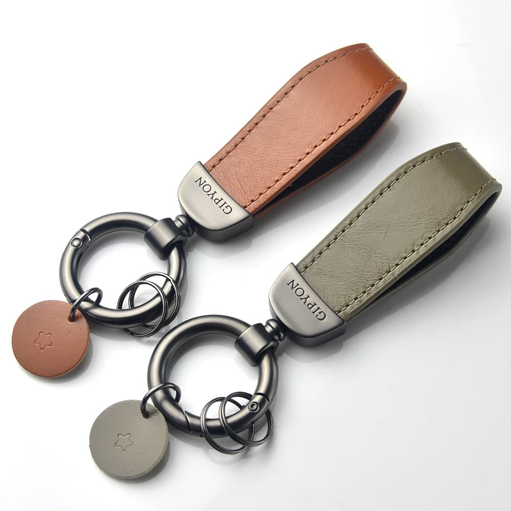 Keychain Key Ring Top Layer Cowhide Key Lanyard Car Pendant Key Holder Custom LOGO Engraving Business Gift