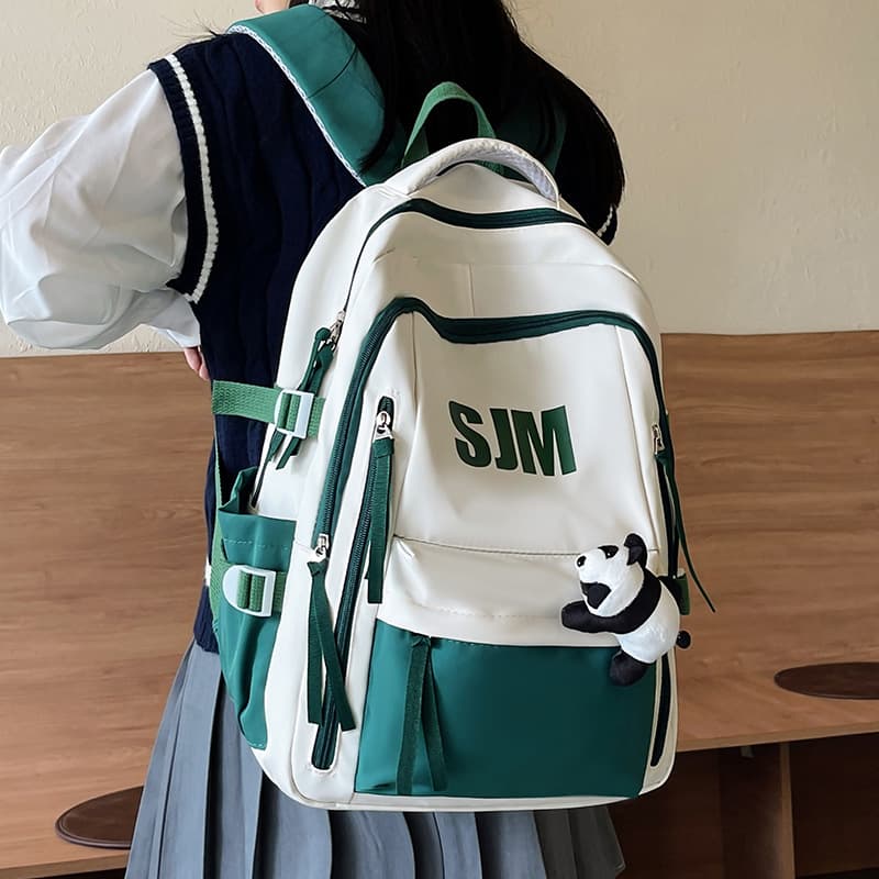 Cross-border retro college student ins backpack for women, large-capacity high school student, junior high school student school bag, computer backpack for man