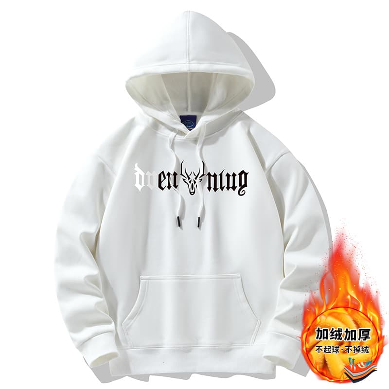400g Drop Shoulder Winter Fleece Lined Thickened Hoodie Men's Hooded Plus Size Warm Hoodie Coat Couple Style