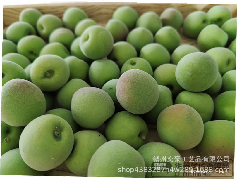 Factory Direct Wholesale Simulated Fruit Model Artificial Fake Green Plum Decoration Simulated Green Plum Display Photography Prop