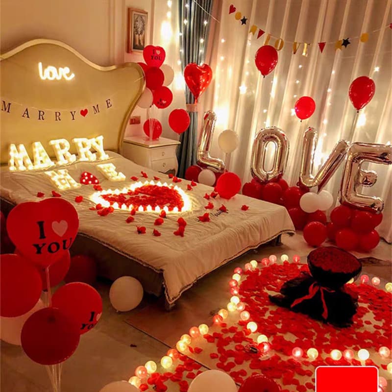 Confession and Proposal Surprise Decoration Balloons for Boyfriend Girlfriend Valentine's Day Romantic Background Decor Scene Anniversary Party Setup