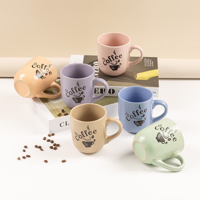 Embossed Coffee Mug Multicolor Ceramic Cup Wholesale Custom Logo and Text Cup Household Water Cup Tea Cup Breakfast Cup