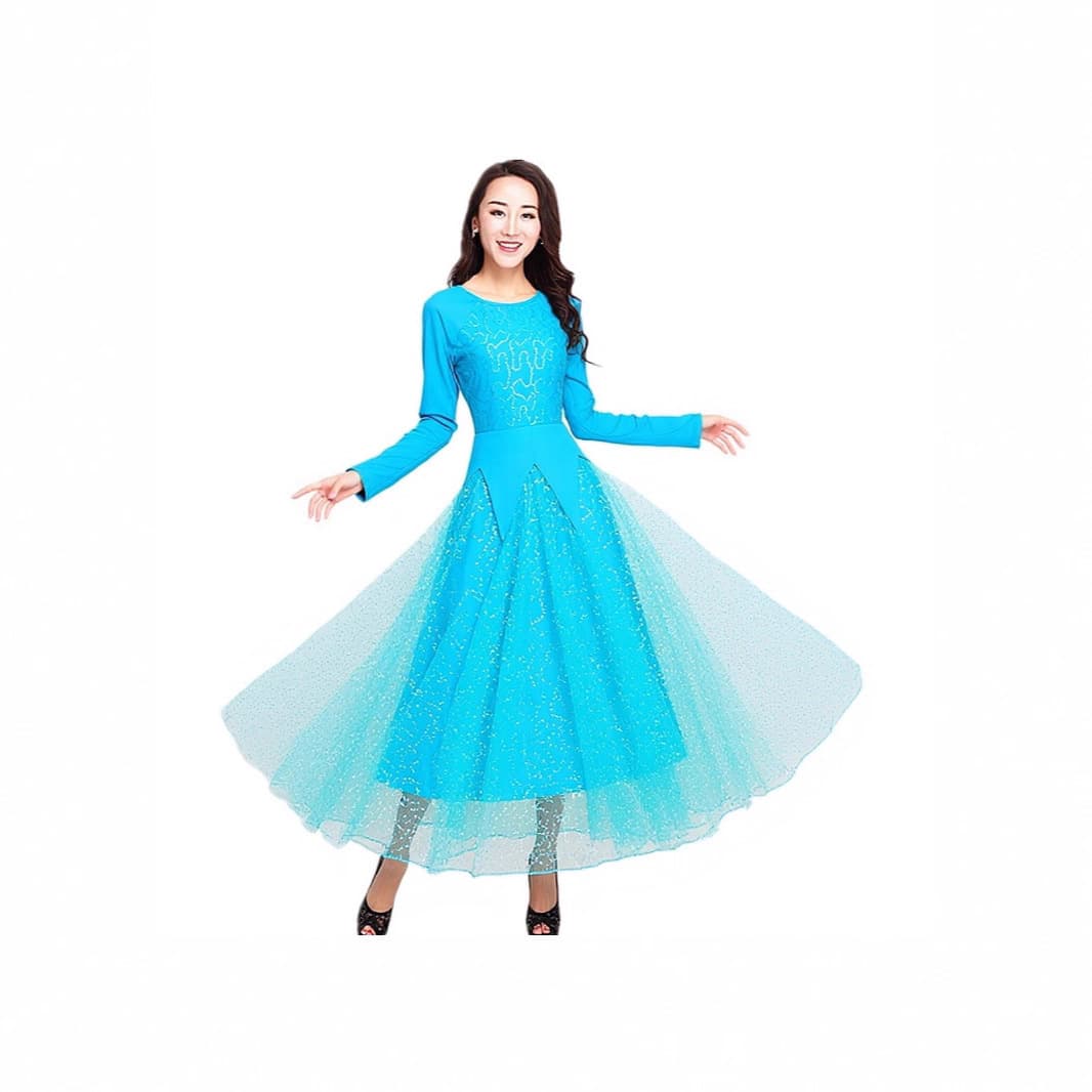 New Modern Dance Dress Ballroom Dance Dress Long Skirt Long Sleeve Performance Costume Social Dance Performance Dress Modern Dance