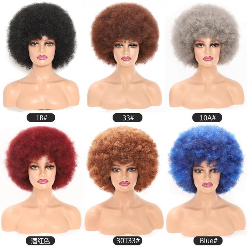 African Afro Wig Big Fluffy Caterpillar Wig High Temperature Silk Wig Stock Wholesale