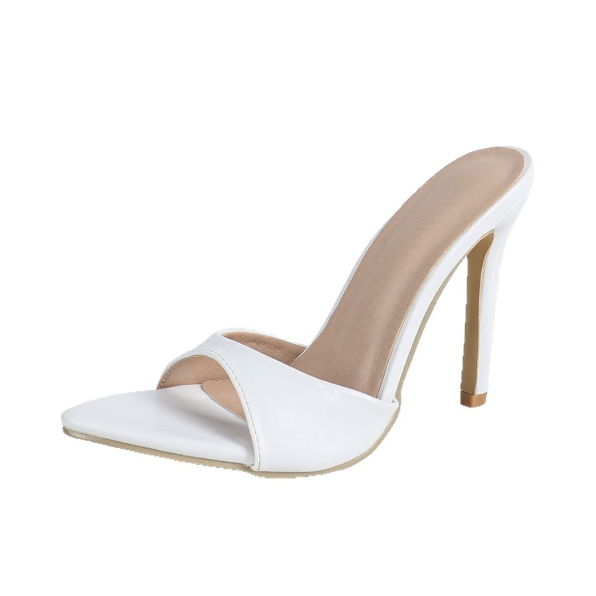 2026 Hot Summer Pointed Toe Open Toe Thin Heel One-Strap Slide Sandals for Women, Elegant Slimming High Heel Half Slippers for Going Out, Cross-Border