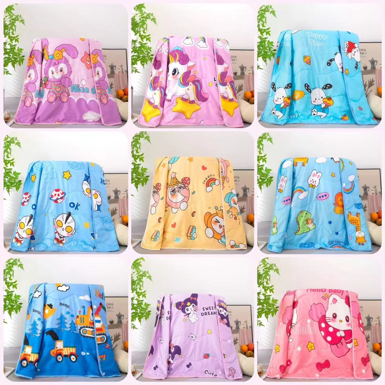 Children's Nap Blanket for Live Streaming Traffic, Machine Washable, Summer Air Conditioning Blanket, Cartoon Summer Quilt
