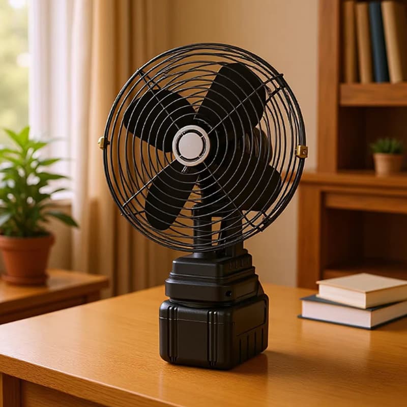 Metal portable lithium battery fan home outdoor fan camping fan high wind small lithium battery fan