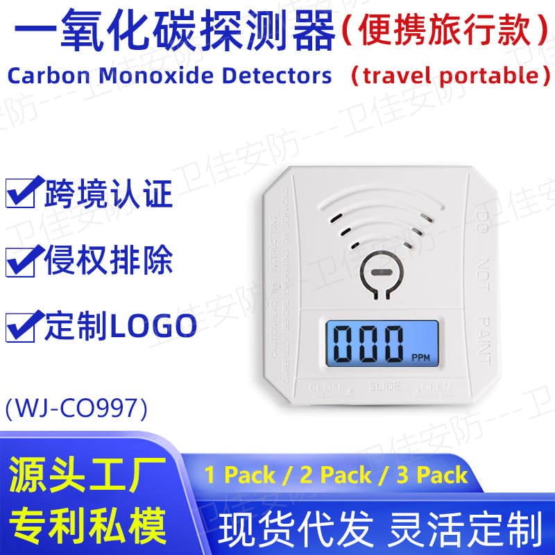 Cross-border English Carbon Monoxide Alarm, Travel Portable CO Detector with UL2034 Certification, Amazon Best-seller