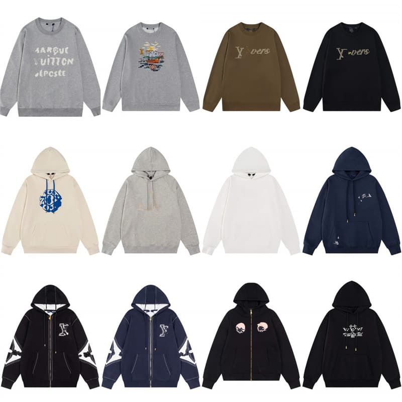 Cross-border Authentic Version. Autumn/Winter LV, Dior, Prada High-Gram Heavyweight Long-Sleeve Sweatshirt High Version 2025 New
